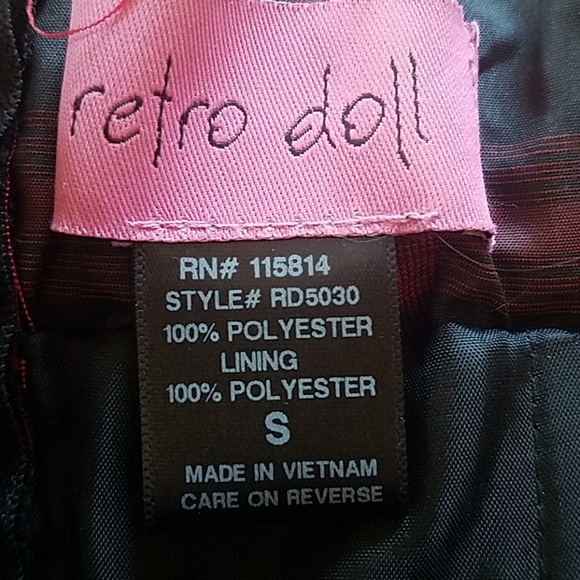 Retro Doll Strapless Red and Black Plaid Dress - Picture 4 of 5